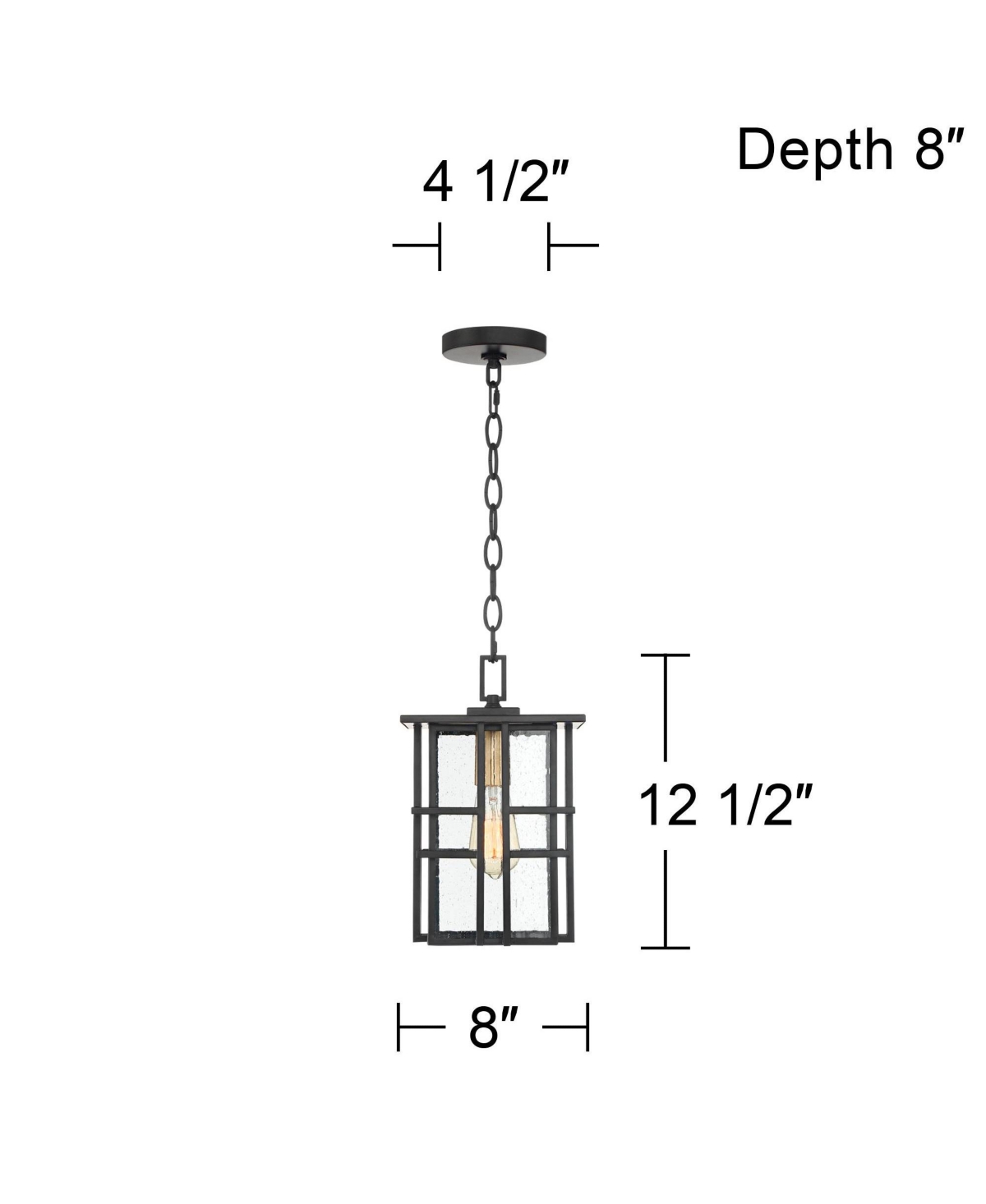 Possini Euro Design Arley Modern Outdoor Hanging Ceiling Light Fixture Black Geometric Frame 12 1/2
