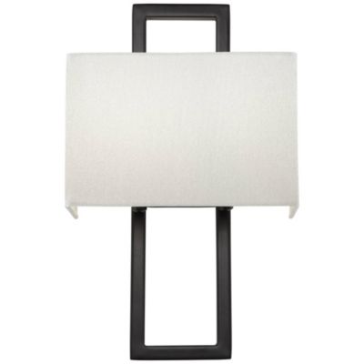 Modena Modern Art Deco Wall Light Sconce Black Hardwire 9 1/2" Fixture Silvery Faux Silk Shade for Bedroom Bathroom Vanity Reading