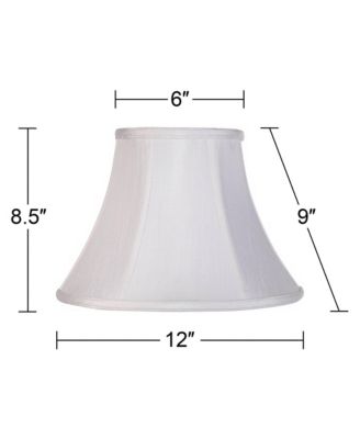 Imperial Shade White Small Bell Lamp Shade 6" Top x 12" Bottom x 9" Slant x 8.5" High (Spider) Replacement with Harp and Finial