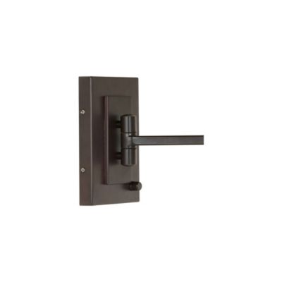 Easley Rustic Farmhouse Swing Arm Wall Lamp Matte Bronze Plug-in Light Fixture Fabric Drum Shade for Bedroom Bedside Living Room