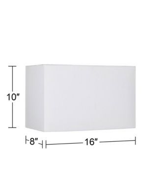 White Medium Rectangular Hardback Lamp Shade 16" Wide x 8" Deep x 10" High (Spider) Replacement with Harp and Finial