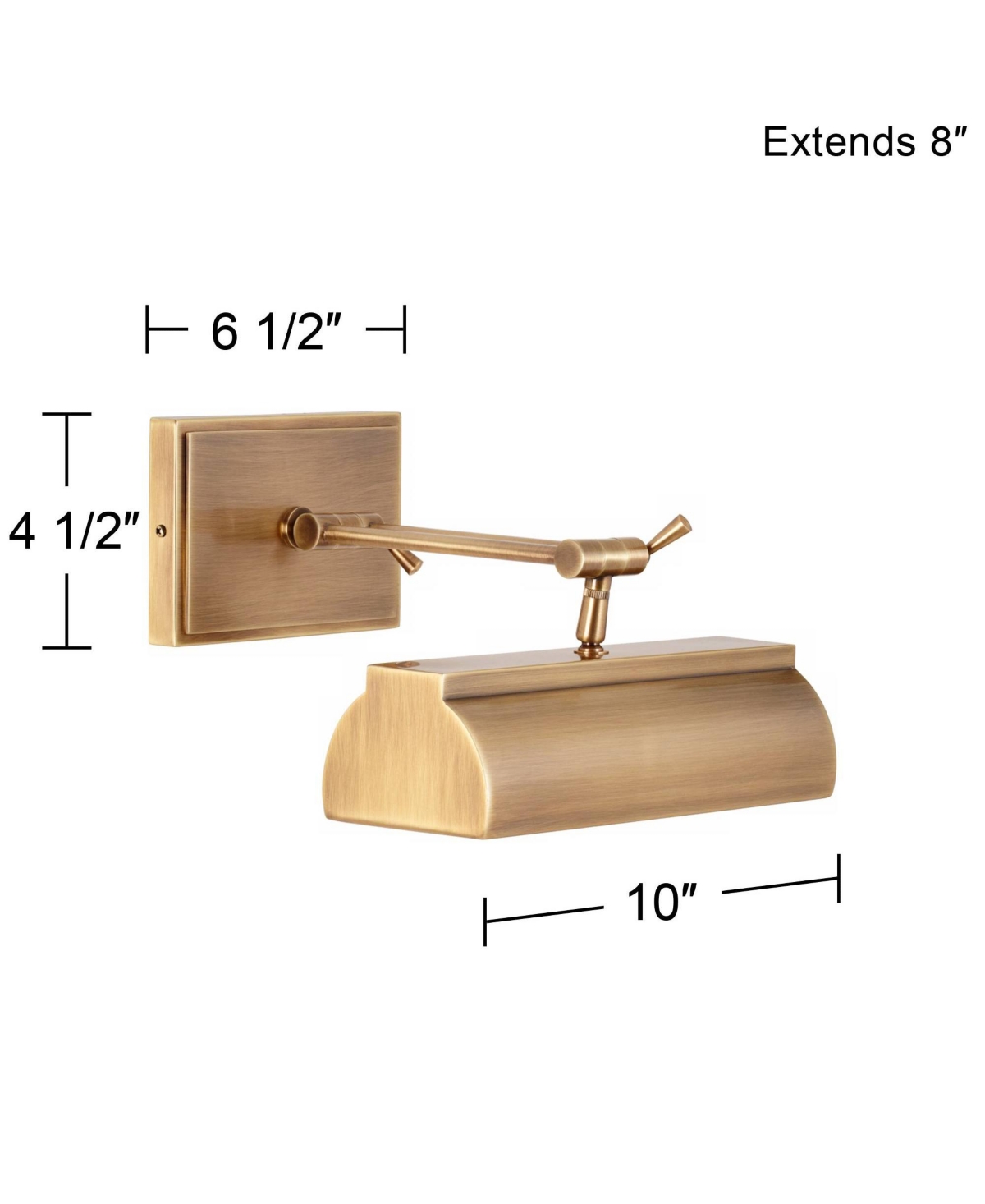 Possini Euro Upton Wide Plug-In Antique Brass Picture Light - Possini Euro Design