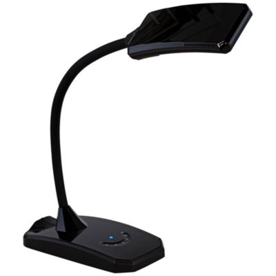 Ricky Modern Desk Lamp 13 3/4" High Black with USB Charging Port LED Gooseneck Touch On Off Dimmer for Bedroom Bedside Office House Desk
