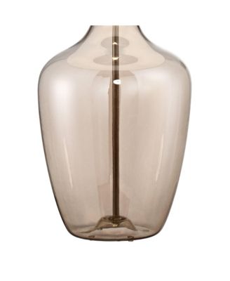 Ania 31" Tall Jar Large Modern End Table Lamp Champagne Glass Single Off-White Shade Living Room Bedroom