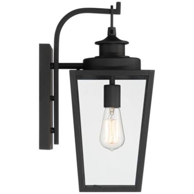 Ackerly Modern Outdoor Wall Light Fixture Textured Black 17 1/4" Clear Glass for Post Exterior Barn Deck House Porch Yard Patio