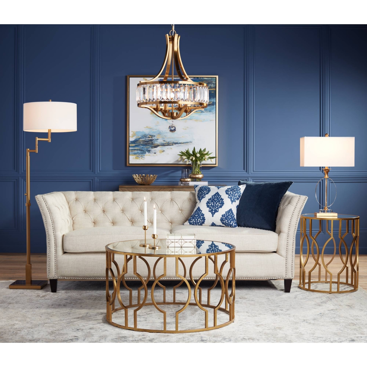 Rolland Traditional Table Lamp Tall Antique Brass Crystal Column Off White Tapered Drum Shade Decor for Living Room Bedroom House Bedside Nightsta
