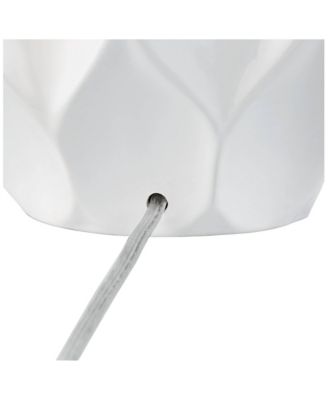 Dobbs Modern Mid Century Accent Table Lamp 22 1/2" High White Glaze Geometric Ceramic Oval Shade for Bedroom Living Room Bedside Office