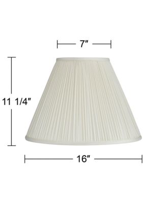 Beige Mushroom Pleated Medium Empire Lamp Shade 7" Top x 16" Bottom x 12" Slant x 11.25" High (Spider) Replacement with Harp and Finial
