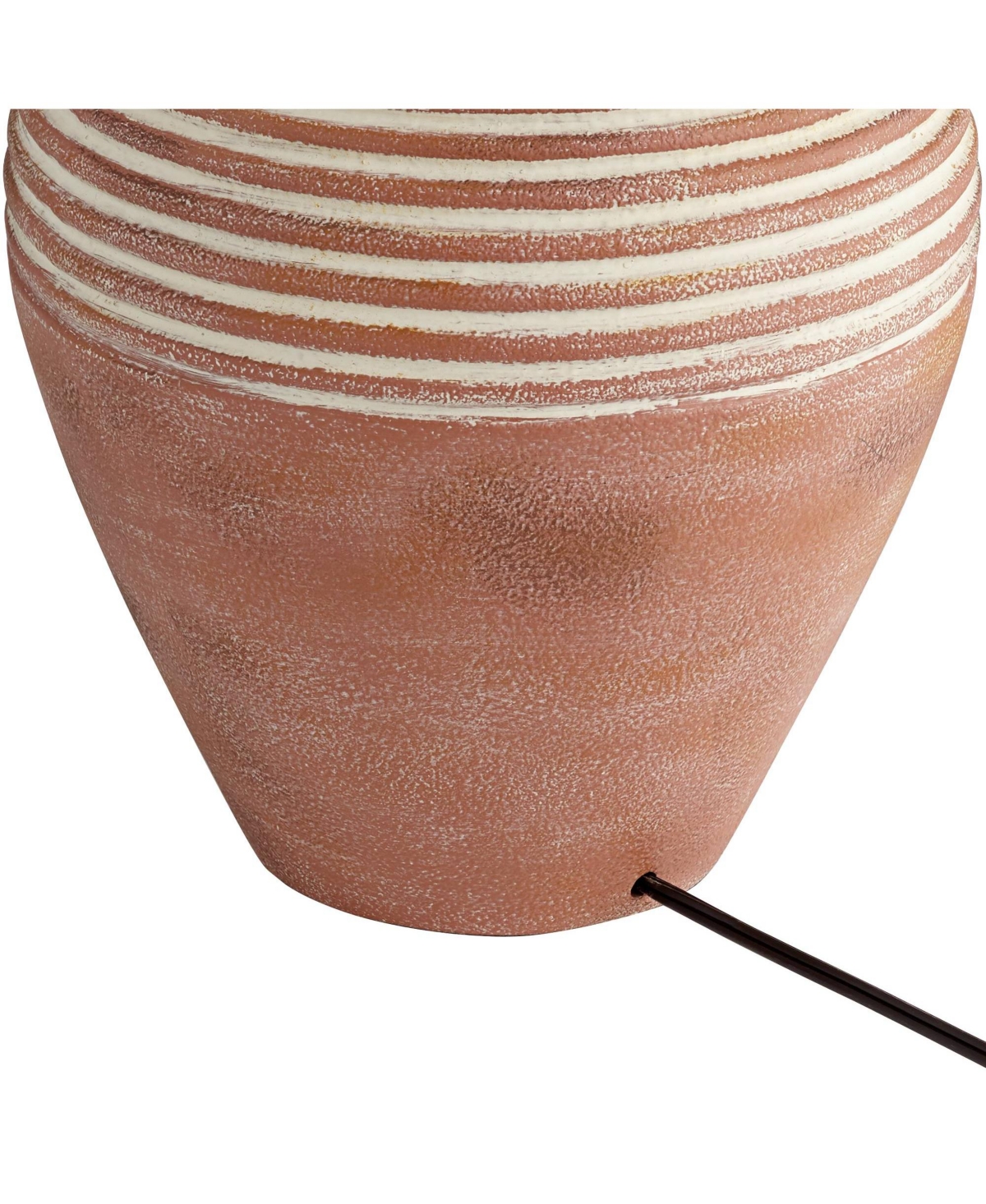 Sierra Rustic Southwestern Style Jug Table Lamp Tall Red Brown Sandstone Linen Drum Shade Decor for Living Room Bedroom House Bedside Nightstand H