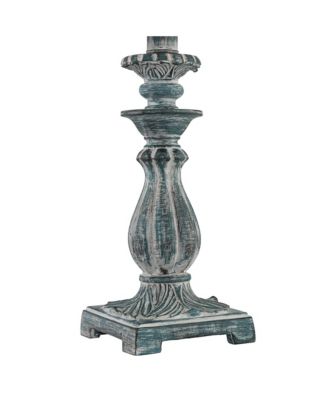 Cali Traditional Accent Table Lamps 19" High Set of 2 Antique Blue White Bell Shade for Bedroom Living Room Bedside Nightstand Office