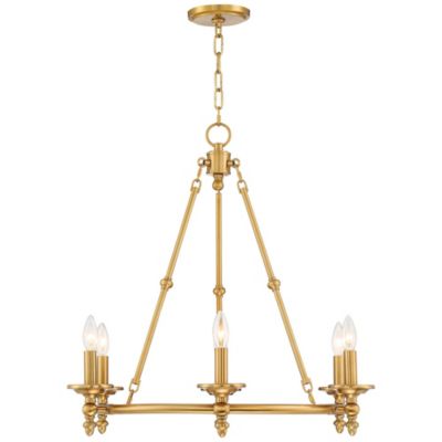 Warm Antique Brass Wagon Wheel Chandelier 28" Wide Farmhouse Rustic 6-Light Fixture for Dining Room Living House Foyer Kitchen Island Entryway