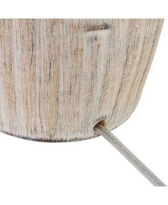 Southwest Rustic Table Lamp 27" Tall Faux Light Wood Oatmeal Fabric Drum Shade for Living Room Bedroom Bedside Nightstand