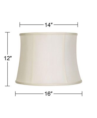 Imperial Shade Creme Classic Medium Drum Lamp Shade 14" Top x 16" Bottom x 12" High (Spider) Replacement with Harp and Finial
