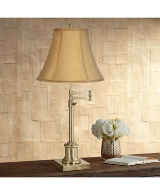 Coppery Gold Medium Bell Lamp Shade 7" Top x 14" Bottom x 11" Slant x 10.5" High (Spider) Replacement with Harp and Finial