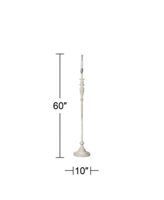 Traditional Vintage like Shabby Chic Floor Lamp Standing Base 60" Tall Antique White Washed Decor for Living Room Reading House Bedroom Family Home Office - 360 Lighting