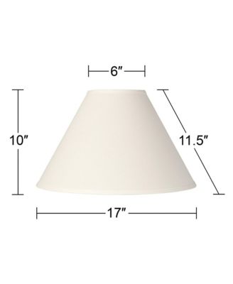 Collection 6" Top x 17" Bottom x 10" High x 11.5" Slant Lamp Shade Replacement White Chimney Linen Spider Harp Finial