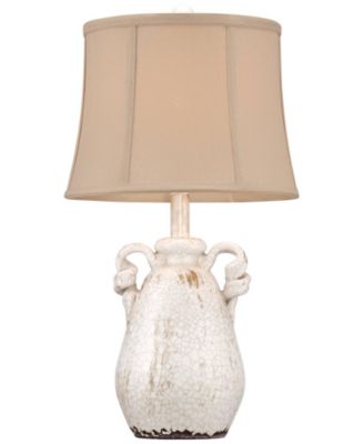 Sofia Rustic Country Cottage Accent Table Lamp 22" High Crackled Ivory Glaze Ceramic Beige Bell Shade for Bedroom Living Room House Home