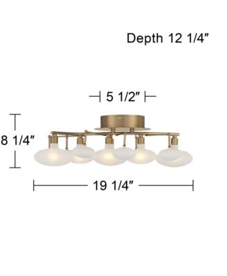 Semi Flush Mount Ceiling Light with Opal Glass Shade 6-Light Fixture for Bedroom or Kitchen