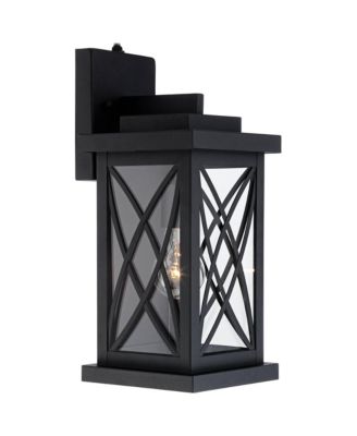 Woodland Park Outdoor Wall Light Fixture Black Dusk To Dawn 15" Clear Glass for Post Exterior Barn Deck House Porch Yard Patio Home