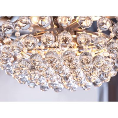 Wohlfurst Brushed Nickel Silver Pendant Chandelier 20 1/4" Wide Clear Crystal 5-Light Fixture for Dining Room House Foyer Entryway Kitchen Bedroom Living Room High Ceilings