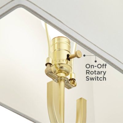 Modern Table Lamps 28 1/4" Tall Set of 2 Gold Metal White Rectangular Shade for Living Room Bedroom House Bedside