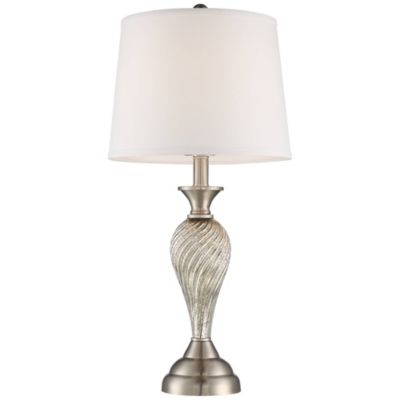 Arden Modern Table Lamps 25" High Set of 2 Mercury Glass Twist White Empire Bell Shade for Bedroom Living Room Bedside Nightstand House