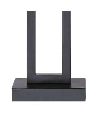 Aston 26" High Open Rectangle Modern Table Lamp Black Finish Metal Single Off-White Shade Living Room Bedroom Bedside