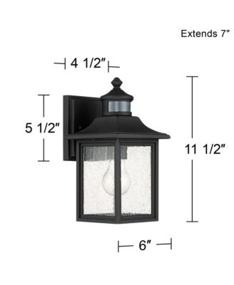 Motion Sensor Dusk to Dawn 11 1/2" Seedy Glass Moray Bay Mission Outdoor Wall Light