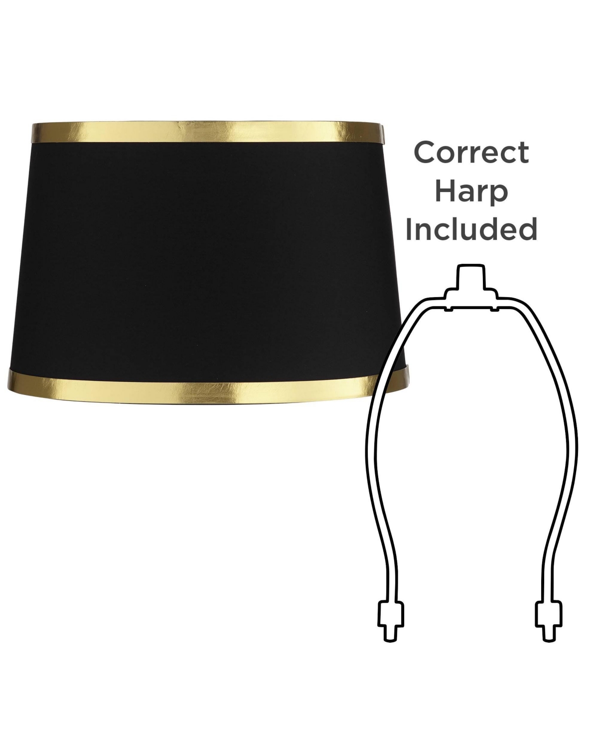 Set of 2 Hardback Tapered Drum Lamp ShadesMedium Top x Bottom x Slant Spider with Replacement Harp and Finial Fitting - Springcrest