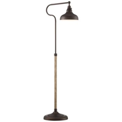 Ferris Rustic Farmhouse Pharmacy Floor Lamp 57" Tall Bronze Faux Wood Grain Adjustable for Living Room Reading Bedroom Office Home