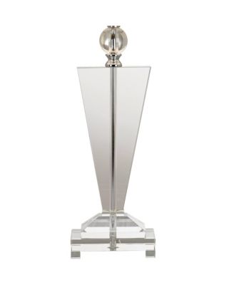 Trophy Traditional Art Deco Table Lamp 30 1/2" Tall Clear Crystal Glass Off White Shade for Bedroom Living Room Bedside Office