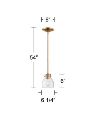 Soft Gold 6" Wide Clear Glass Shade Farmhouse Industrial Rustic Fixture Mini Pendant