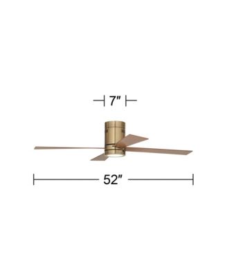 52" Revue Modern Indoor Hugger Ceiling Fan with LED Light Remote Control Bronze Soft Brass Walnut Opal Glass for Living Room Kitchen House