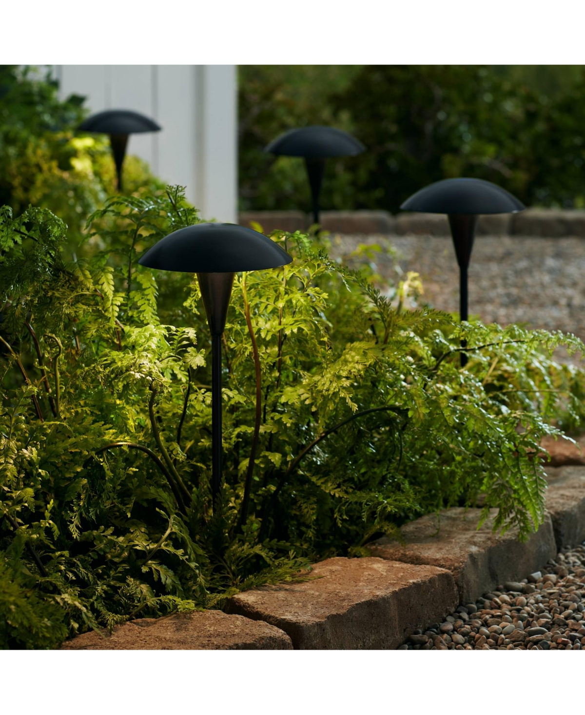 Large Mushroom HighLow Voltage Led Path Light - John Timberland - Black
