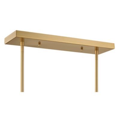 Mikel Soft Gold Linear Island Pendant Chandelier 42" Wide Modern Clear Glass Shade 6-Light Fixture for Dining Room House Kitchen