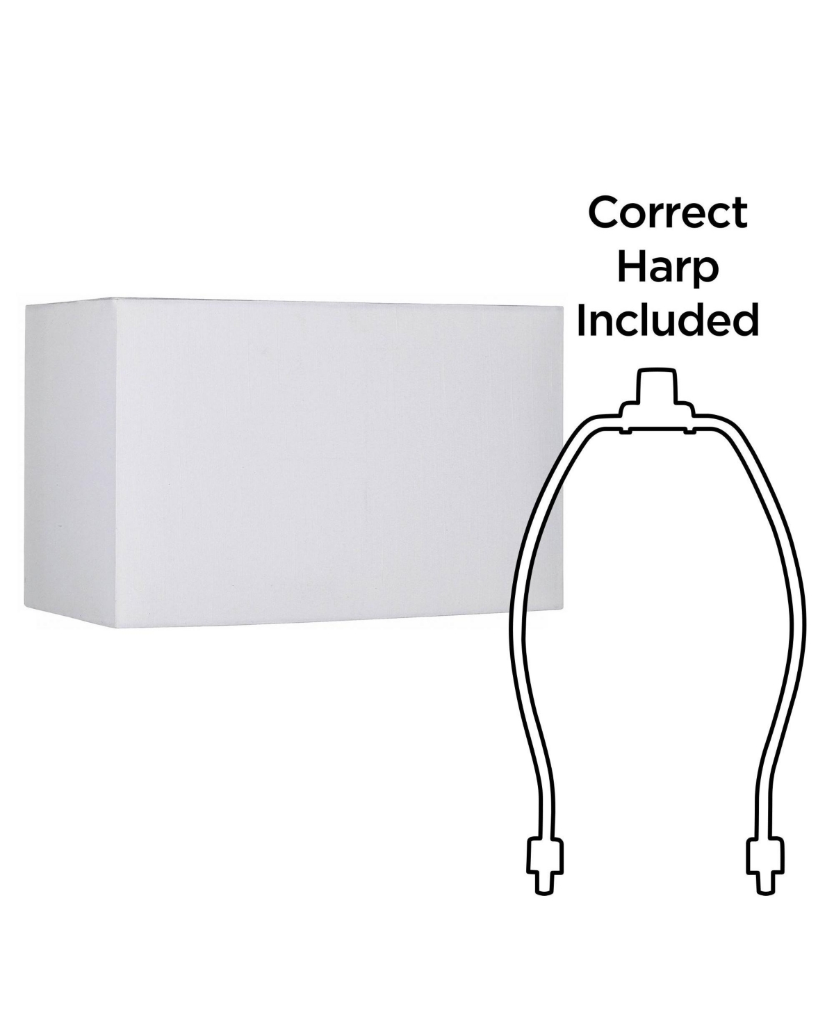 Springcrest Top x Depth x High x Lamp Shade Replacement Set of 2 MediumRectangle Modern Fabric Hardback Spider Harp Finial - White