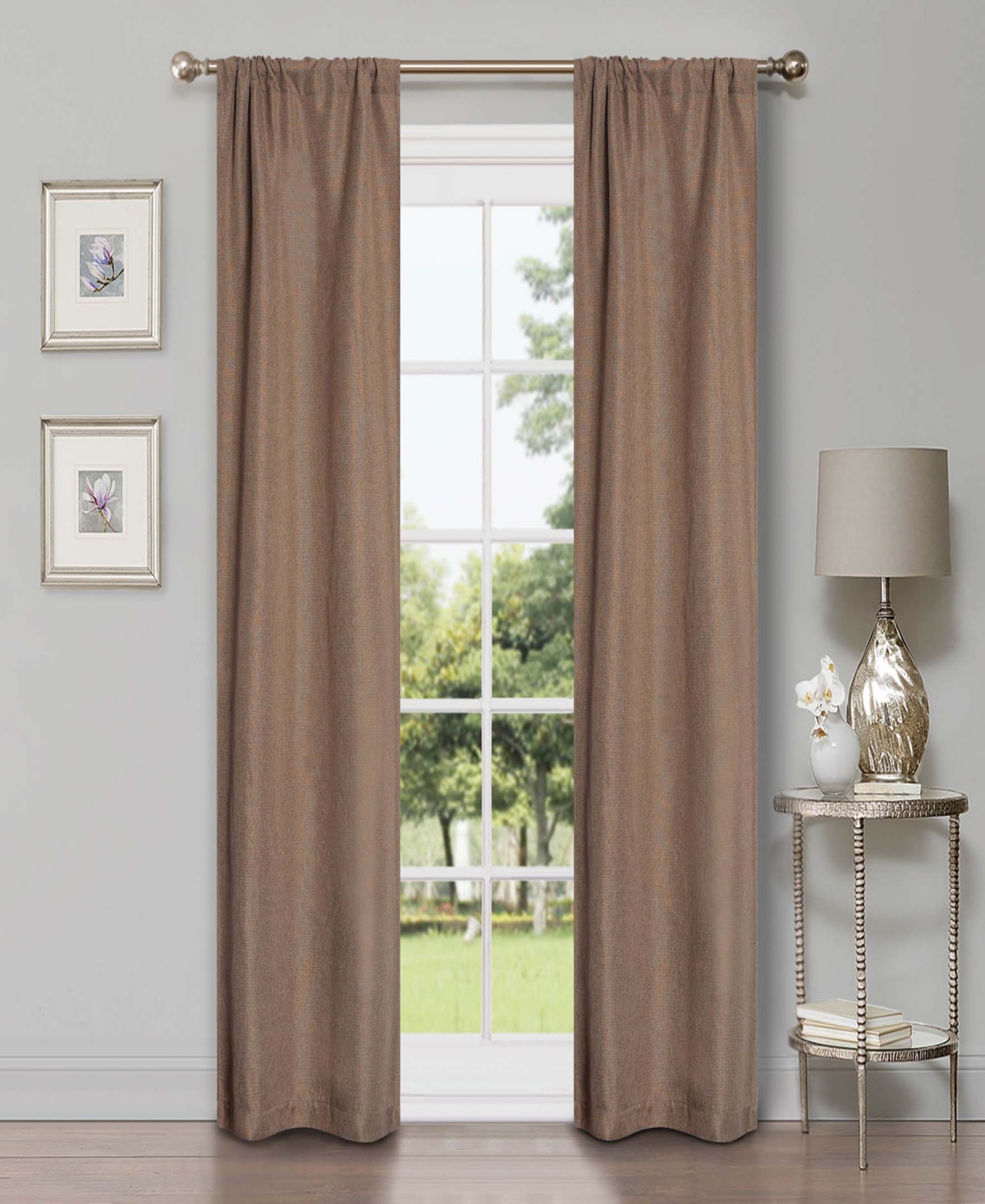 Superior Linen-Inspired Classic Room Darkening Modern Fade Resistant -Piece Curtain Set with Rod Pocket