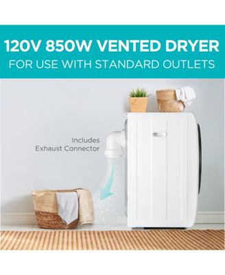 BLACK+DECKER Compact Clothes Dryer, 1.5 Cu. Ft. 850W Electric Dryer, 120V Vented Portable Dryer