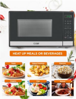 Countertop Microwave Oven 0.9 Cu. Ft. 900W, Stainless Steel.