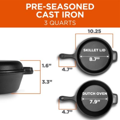 3 Quart Dutch Oven with Skillet Lid