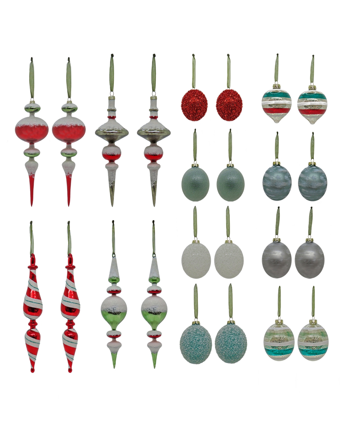 National Tree Company Hgtv Home Collection 24 Piece Nostalgic Traditions Ornaments In Red