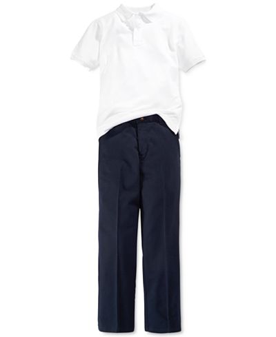 Nautica Boys' or Little Boys' Uniform Pique Polo & Twill Pants