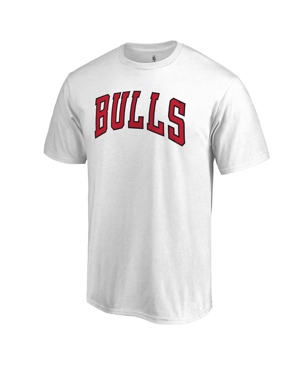 Fanatics Men's White Chicago Bulls Primary Wordmark T-shirt In White
