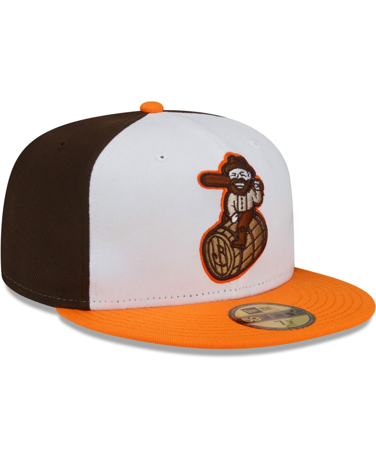New Era Men'sOrange Bowling Green Hot Rods Theme Night 59FIFTY Fitted Hat - White, Orange