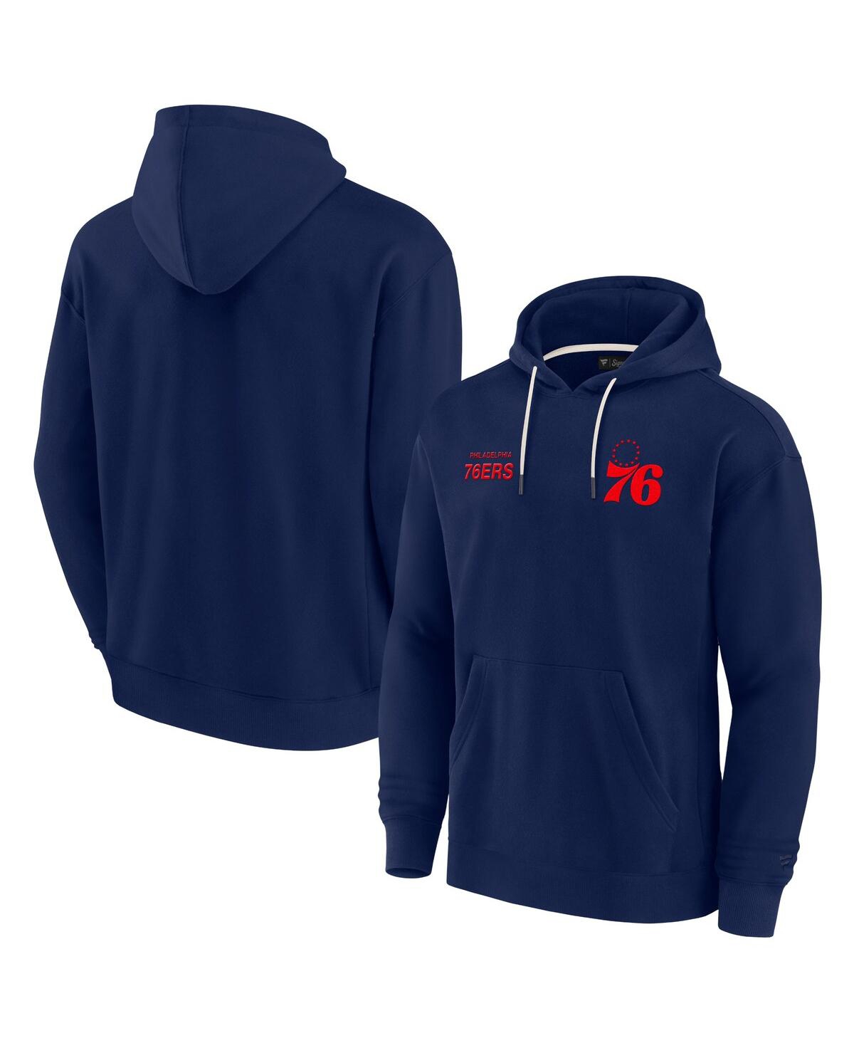 Men's and Women's Philadelphia 76ers Elements Super Soft Fleece Pullover Hoodie - Navy