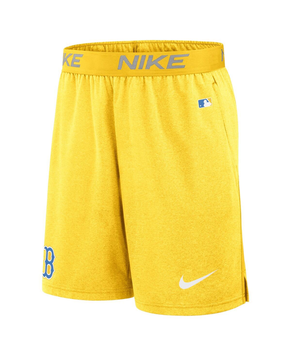 Nike Men'sBoston Red Sox City Connect Performance Practice Shorts - Gold