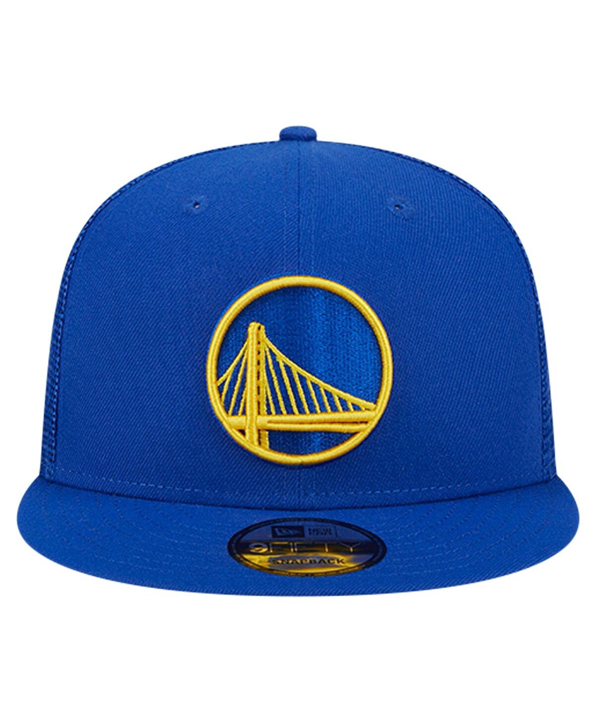 NEW ERA MEN'S ROYAL GOLDEN STATE WARRIORS EVERGREEN MESHBACK 9FIFTY SNAPBACK HAT 