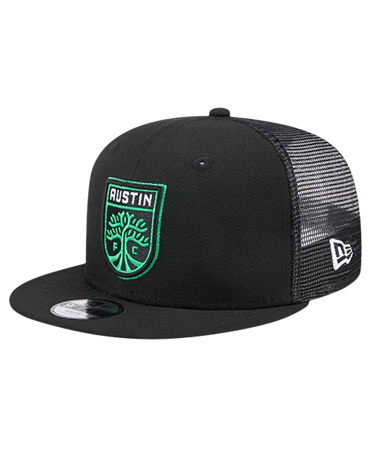 Shop New Era Big Boys And Girls Black Austin Fc Evergreen Trucker 9fifty Snapback Hat