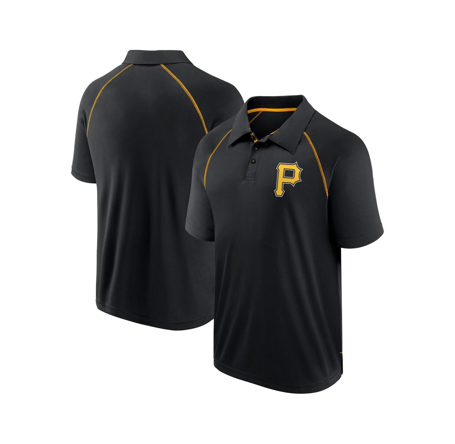 Men's Black Pittsburgh Pirates Strong Alone Raglan Polo