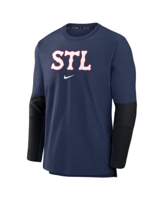 Men's Navy St. Louis Cardinals 2024 City Connect Authentic Collection Player Tri-Blend Pullover Sweatshirt